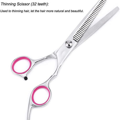 Professional Stainless Steel Pet Dog Grooming Scissors Set - Straight, Curved, and Thinning Shears