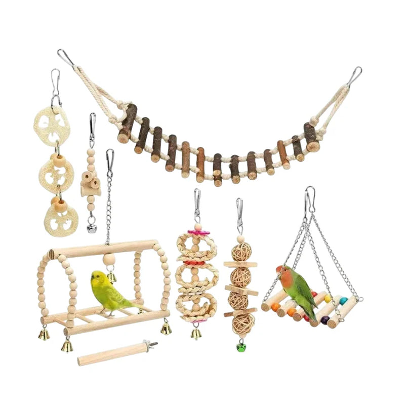 Premium Bird Swing Toys for Small to Medium Birds - Chewing, Climbing, and Perching Accessories for Budgerigar, Parakeet, Conure, Cockatiel, Mynah, Love Birds, and Finches