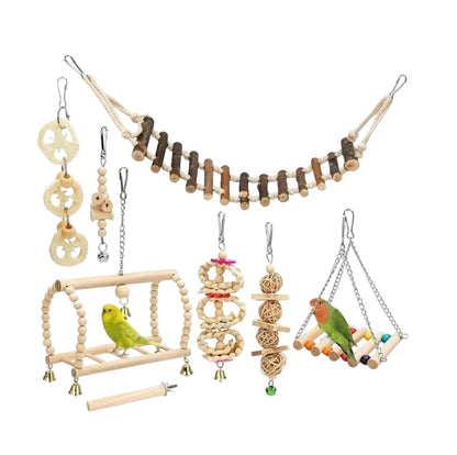 Premium Bird Swing Toys for Small to Medium Birds - Chewing, Climbing, and Perching Accessories for Budgerigar, Parakeet, Conure, Cockatiel, Mynah, Love Birds, and Finches