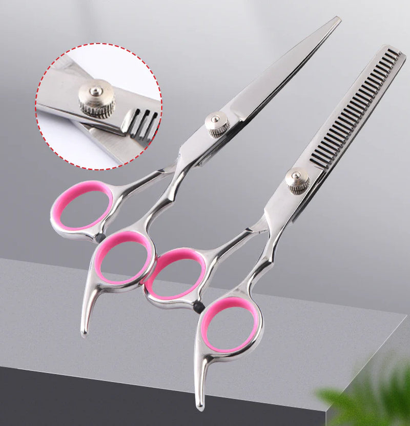 Professional Stainless Steel Pet Dog Grooming Scissors Set - Straight, Curved, and Thinning Shears
