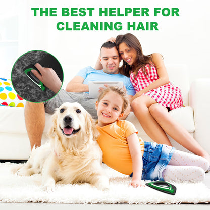 Reusable Pet Hair Remover Brush for Furniture, Car, and Carpets - Green