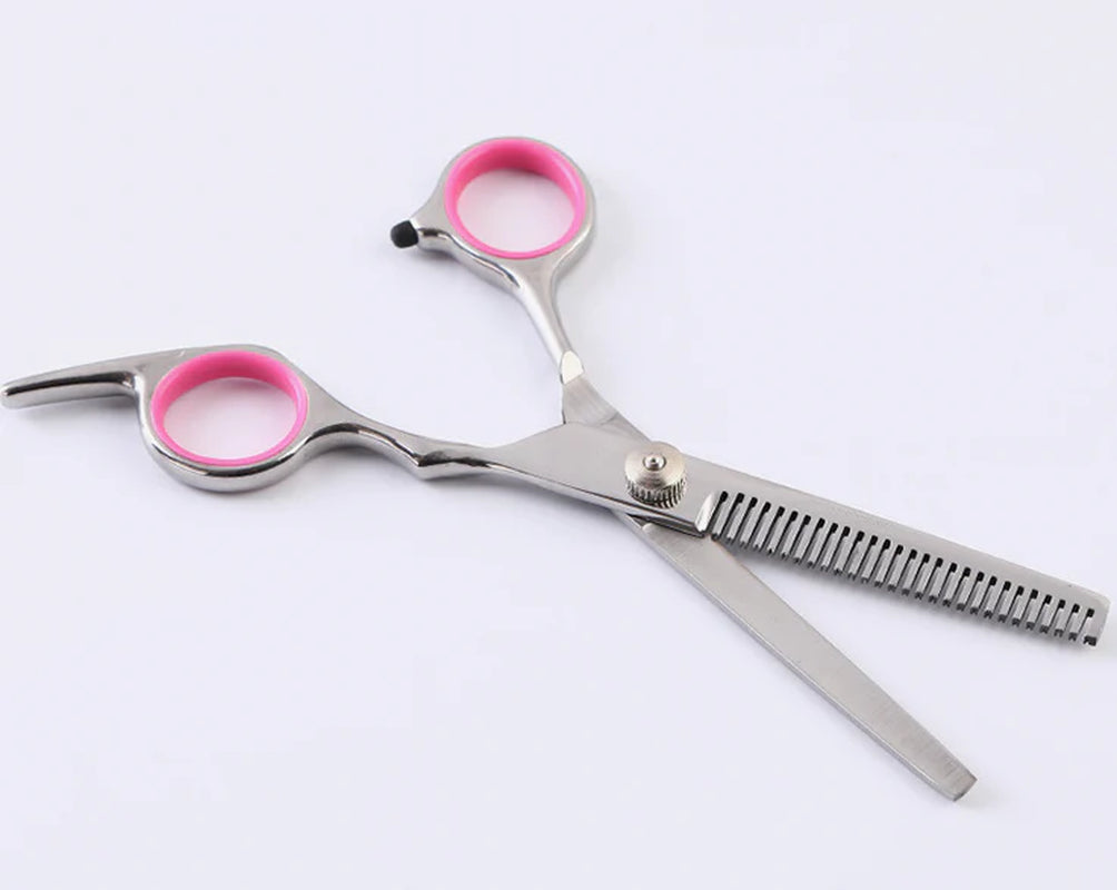 Professional Stainless Steel Pet Dog Grooming Scissors Set - Straight, Curved, and Thinning Shears