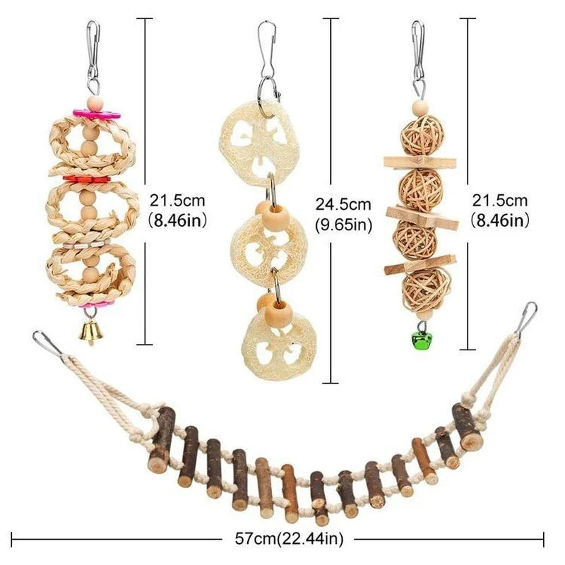 Premium Bird Swing Toys for Small to Medium Birds - Chewing, Climbing, and Perching Accessories for Budgerigar, Parakeet, Conure, Cockatiel, Mynah, Love Birds, and Finches