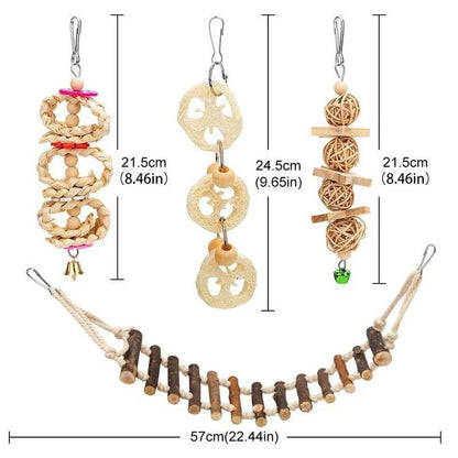 Premium Bird Swing Toys for Small to Medium Birds - Chewing, Climbing, and Perching Accessories for Budgerigar, Parakeet, Conure, Cockatiel, Mynah, Love Birds, and Finches