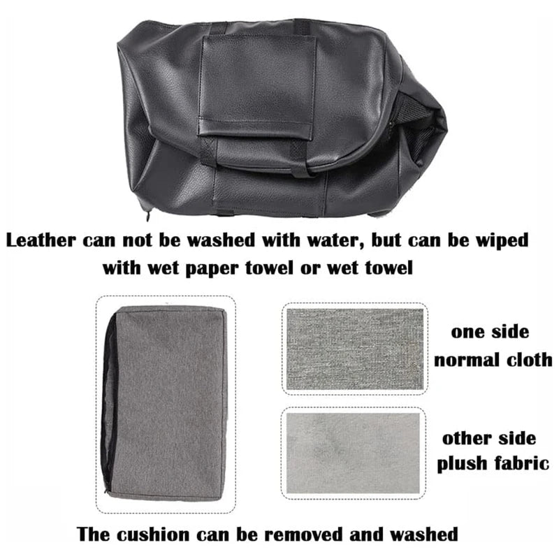 Premium Dog Car Seat Booster for Small Dogs with Removable Cushion and Safety Hook, Installs on Armrest Console, Breathable Design