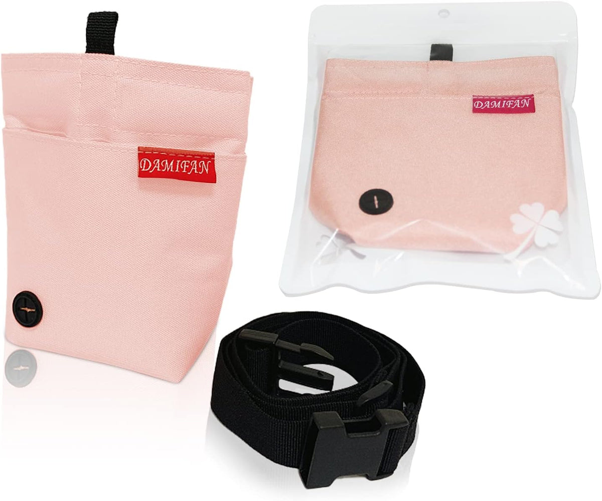 Adjustable Dog Treat Pouch with Waist Belt - Large Capacity Multi-Purpose Bag for Training Treats and Toys (Pink)