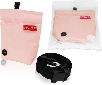 Adjustable Dog Treat Pouch with Waist Belt - Large Capacity Multi-Purpose Bag for Training Treats and Toys (Pink)